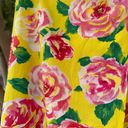 Jams World Vintage  Skirt Small Yellow Pink Floral Draped Maxi Rose Hawaiian Photo 3