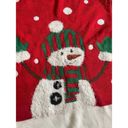 Allison Brittney  red Fuzzy Snowman Christmas Sweater tunic/ Dress Photo 6