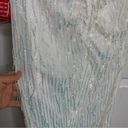 B Darlin  white fringe sequin slit front maxi dress homecoming prom bridal shower Photo 9