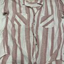 Thread and Supply Light Pink And White Striped Linen Shirt Photo 0