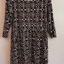 J. McLaughlin   Emma Catalina Cloth Black Brown Printed Dress  Sz M Photo 0