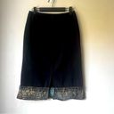 Vintage 90s Y2K Reference Black Ribbon Beaded Trim Pencil Skirt L Size L Photo 4