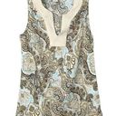 Krass&co Telluride Clothing . Womens Linen Paisley Tank Top Beige Blue Size Small Photo 0