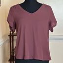 Lily White Jersey V-Neck Short Sleeve Top Photo 0