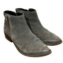 ALLSAINTS  Yuree Mid Double Zip Distressed Suede Boot Bootie in Dark Gray sz:38/8 Photo 3