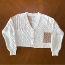 American Eagle  size small patchwork cardigan super soft cute cream tan off-white Photo 1