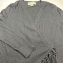 Michael Kors  Fringe Cardigan Black XS Open Front Photo 9