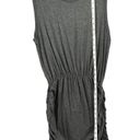 By Together  Mini Dress Womens M Gray Ruched Side Tie Sleeveless Soft Stretch Photo 7