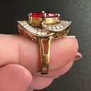 Ruby Vintage Art Deco Style  And Diamond Valentine Costume Ring Photo 2