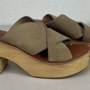 Free People NIB  Kora Platform Clog In Taupe Suede Sz 11 Uk 9 wood heels open toe Photo 5