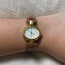 Vintage Gold Brown Leather Wrist Watch Photo 0