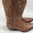 Shyanne  Cassia Sugar Mate Glitter Inlay Western brown Boot Snip Toe Size 10 Photo 4