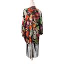 Joseph Ribkoff  sheer open front floral shawl tassel coverup shrug size 8/Medium Photo 5