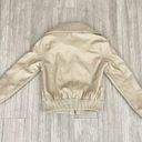 Miss London  Y2K Vegan Faux Leather Tan Nude Moto Zip Jacket Size Large Photo 4