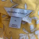 Christopher & Banks  Mustard Yellow and White Sleeveless Button Up Collar Photo 6