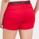 Torrid  Plus Size Belted Sateen Short Solid Bright Red Cuffed Cotton 26 NO BELT Photo 2