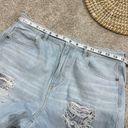 American Eagle  Heavily Distressed Mom Jeans High-Rise Light Wash Blue Size 8 Photo 10