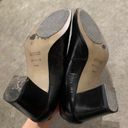 CATHY JEAN Black Leather Chunky Heel Pumps SZ 7.5 Photo 4