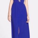 Dee Elle Blue Chiffon Maxi Dress with Front Slit Sheer Women's Small Photo 0