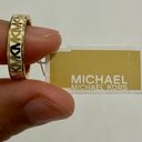 Michael Kors Gold-Tone Brass Logo Band Ring Size 8 Photo 8