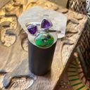 Amethyst Green Matrix Turquoise and  Sterling Silver Ring Size 6.5 Photo 1