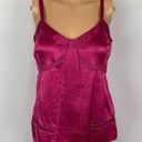 Marc Jacobs  Silk Cami Tank Fuchsia Crocheted Strip Photo 0