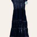 Hill House  The Ellie Tiered Midi Nap Dress in Navy Velvet Size XS Photo 3