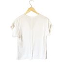 Hugo Boss  Silk Blouse Ivory Short Sleeves V-Neck Top Designer FR 36 US 2 Small Photo 4