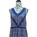 Knox Rose GUC  peplum blue white sleeveless top crochet trim large Photo 0