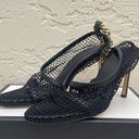 Bottega Veneta Authentic  Black Gold Chain-embellished Macramé and Leather Pumps Photo 4