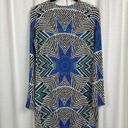 Mara Hoffman  Black&Blue Geometric Star Long Sleeve Shift Dress Sz.S Photo 8