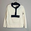 L.L.Bean  cream and navy henley zip sweatshirt Photo 0