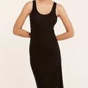 J.Crew  NWT Black Ruched Midi Dress in Vintage Rib Size Medium Photo 0