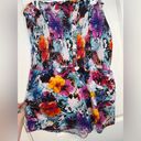 Rouge Collection NWOT Ruched Chest Strapless Romper Pockets Shorts Floral Sz 4X Pink Photo 2