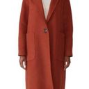 Becken Sienna Long Lapel Felted Wool Oversized Coat Rust Terracotta Red Photo 0