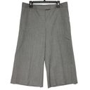 Lafayette 148  Womens Sz 12 Wide Leg Culottes Crop Pants Wide Wool Stretch Gray Photo 0