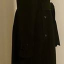 Gallery NWT  Water Resistant Long Black Coat With Removable Hood Liner & Belt Photo 9