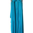 B Darlin  Blue Dress 5/6 Formal High Low Beaded Tulle Adjustable Sleeveless Photo 4