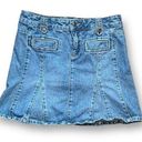 Old Navy Y2K  Jean Skirt Low Rise Ultra Mini Medium Wash Denim Flared Hem Grunge Photo 0