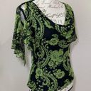 Carmen Marc Valvo  Silk Floral Cowl Top Blouse Photo 5