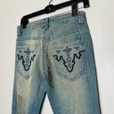 Antik Denim NWT  Medium Wash Five Pocket Embroidered Pocket Bootcut Jeans Size 27 Photo 7