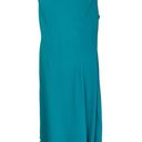 Talbots  Women’s V-neck Chiffon Overlay Turquoise Tank Maxi Dress Photo 2