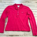 Lacoste  Cropped Hot Pink Polo Shirt SMALL Photo 0