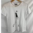 DKNY  Embellished Art Print White Tshirt Size XS Photo 0