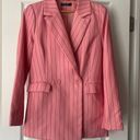 Nasty Gal  I Got A Line On You Pinstripe Button Front Blazer Pink Size Small Photo 0