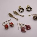 Dress Up Lot Of 5 Costume Earrings Pierced Dangle Drop  Gold Tone Photo 8