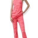 ZARA Pink Knit High Rise Ribbed Flare Elastic Waist Pants Size Large NWT Photo 1