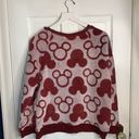 Disney  Women Mickey Mouse Fleece 2-piece Pajama PJ Set Burgundy NEW W-370 Sz L Photo 7