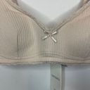 Oysho NWT  Bra Bandeau 32B Nude Beige Ribbed Cotton Blend Wireless Comfort Womens Photo 1