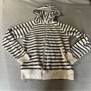 Eight + Sand Striped Black & White French Terry Full Zip Hoodie Cotton Blend XS Photo 0